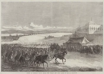 Rassegna delle truppe egiziane davanti al Viceré e Lord Napier di Magdala